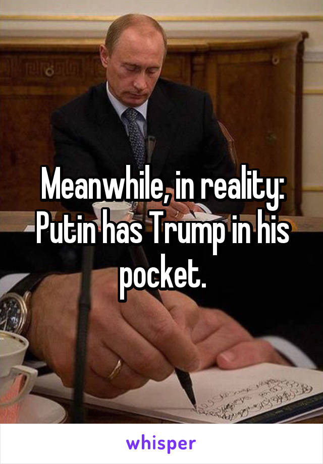 Meanwhile, in reality: Putin has Trump in his pocket.