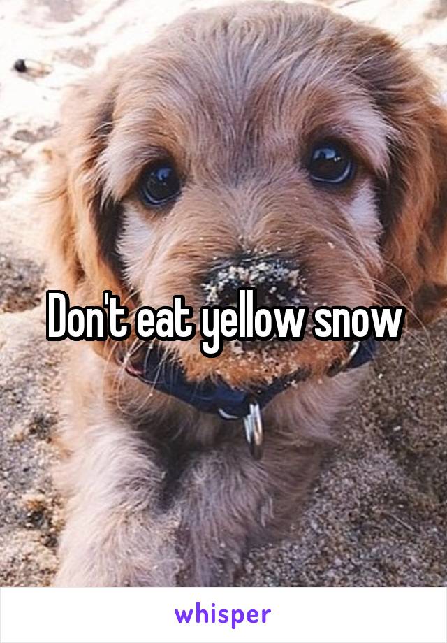 Don't eat yellow snow