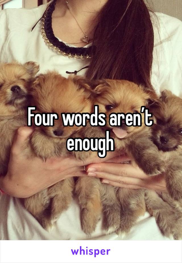 Four words aren’t enough 