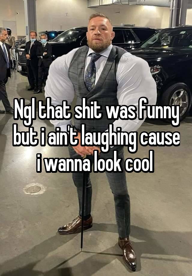 Ngl that shit was funny but i ain't laughing cause i wanna look cool 