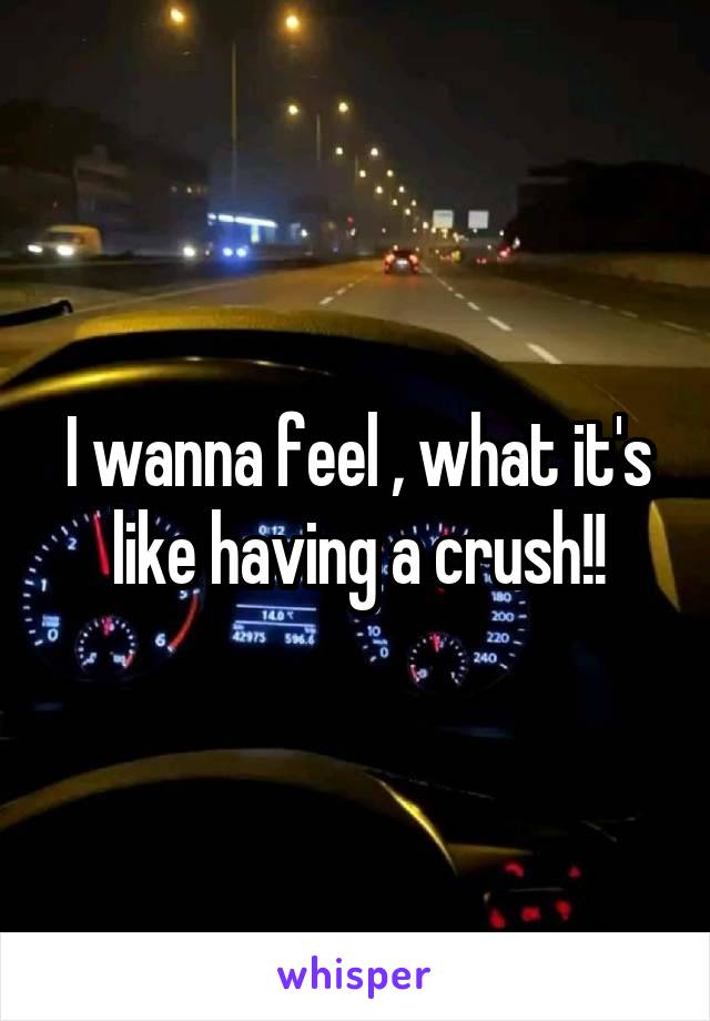 I wanna feel , what it's like having a crush!!