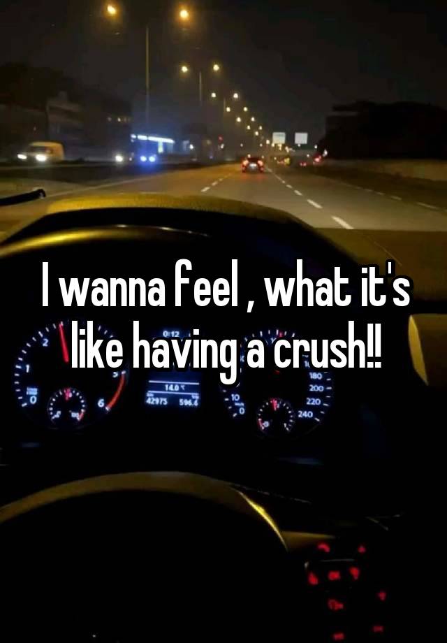 I wanna feel , what it's like having a crush!!