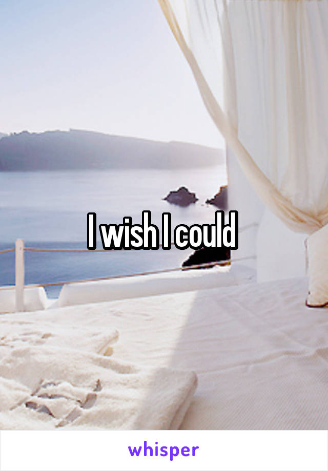 I wish I could 