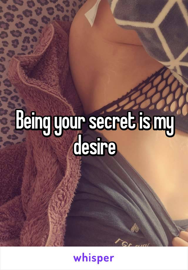 Being your secret is my desire