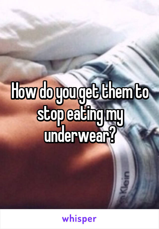 How do you get them to stop eating my underwear?