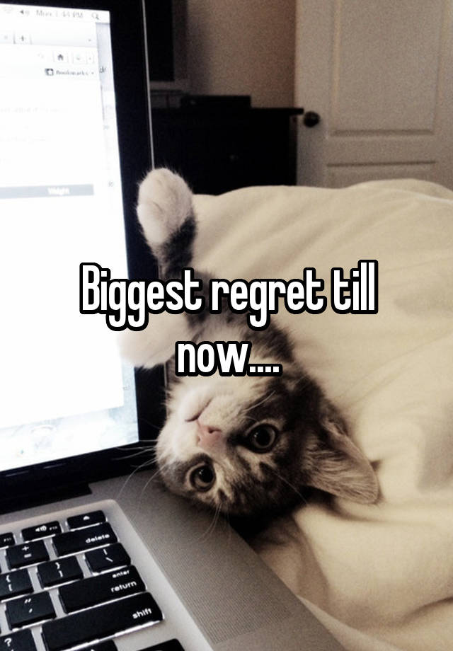 Biggest regret till now....