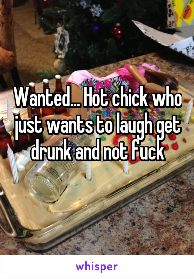 Wanted... Hot chick who just wants to laugh get drunk and not fuck
