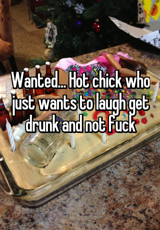 Wanted... Hot chick who just wants to laugh get drunk and not fuck
