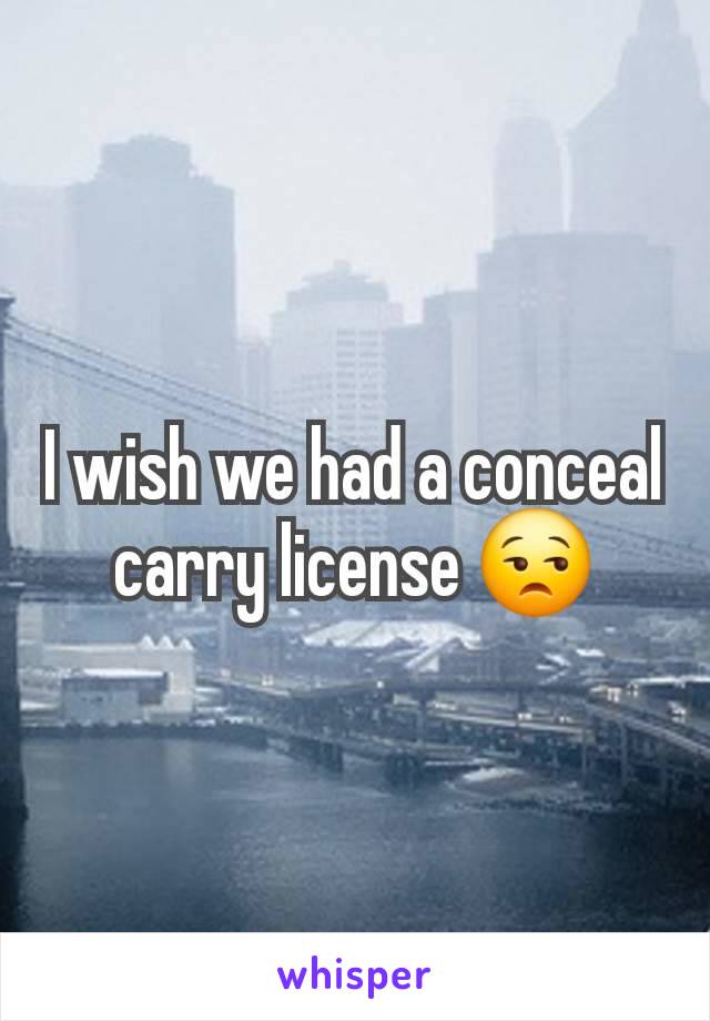 I wish we had a conceal carry license 😒