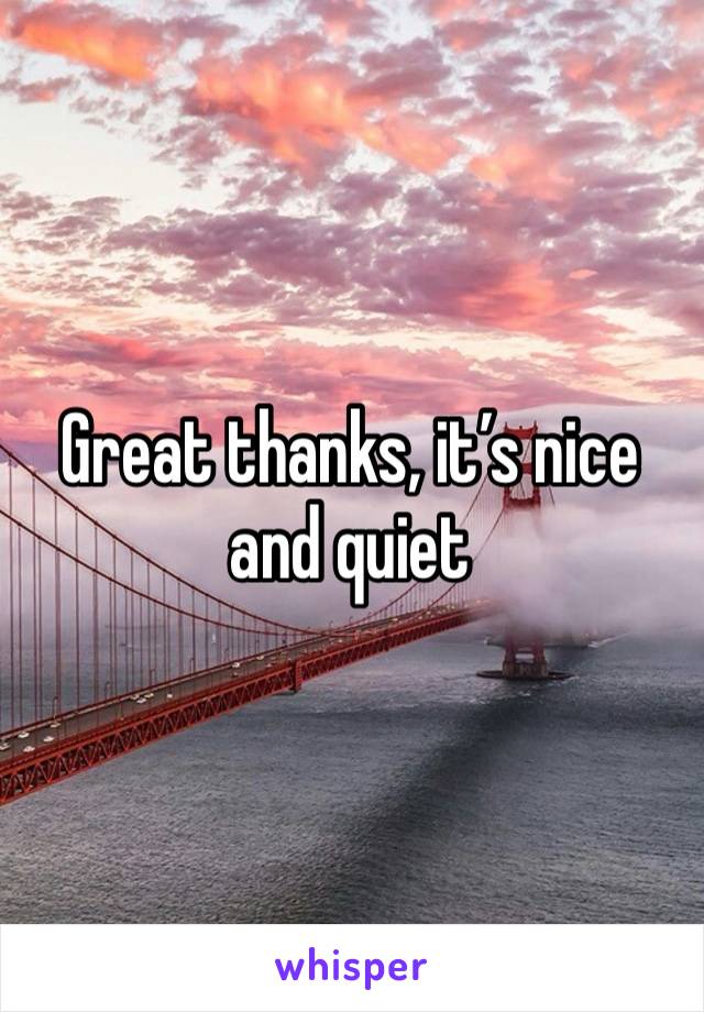 Great thanks, it’s nice and quiet 