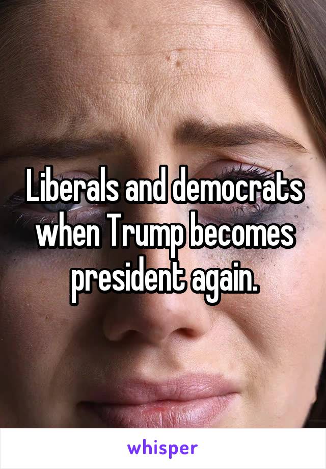 Liberals and democrats when Trump becomes president again.