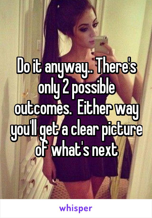 Do it anyway.. There's only 2 possible outcomes.  Either way you'll get a clear picture of what's next