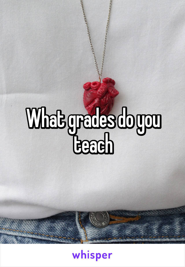 What grades do you teach