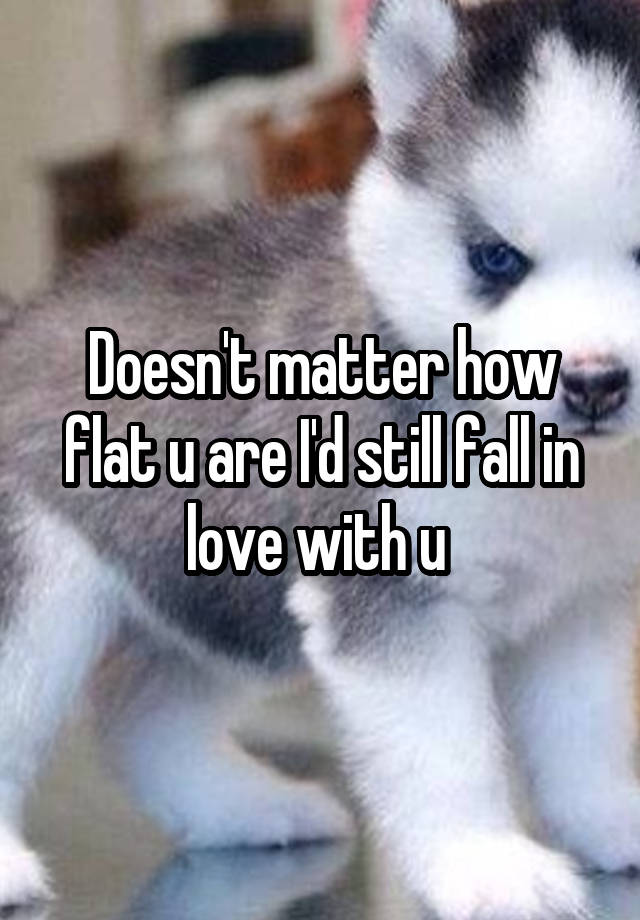 Doesn't matter how flat u are I'd still fall in love with u 