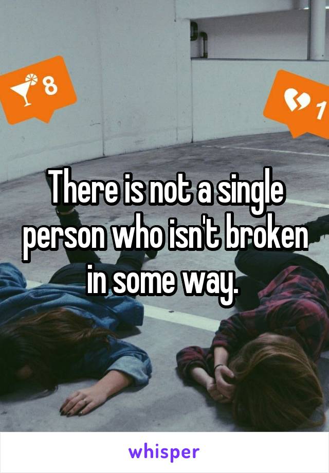 There is not a single person who isn't broken in some way. 