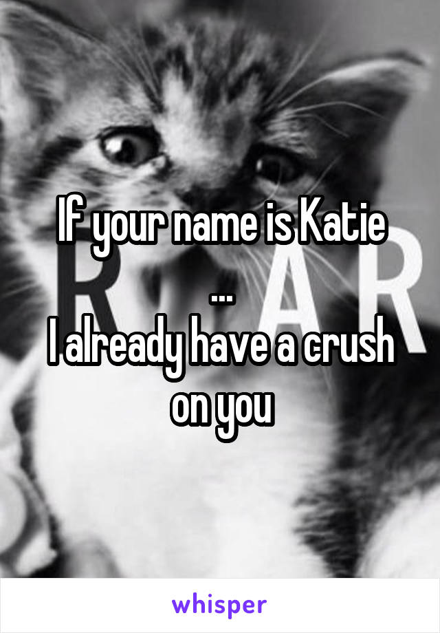 If your name is Katie
...
I already have a crush on you