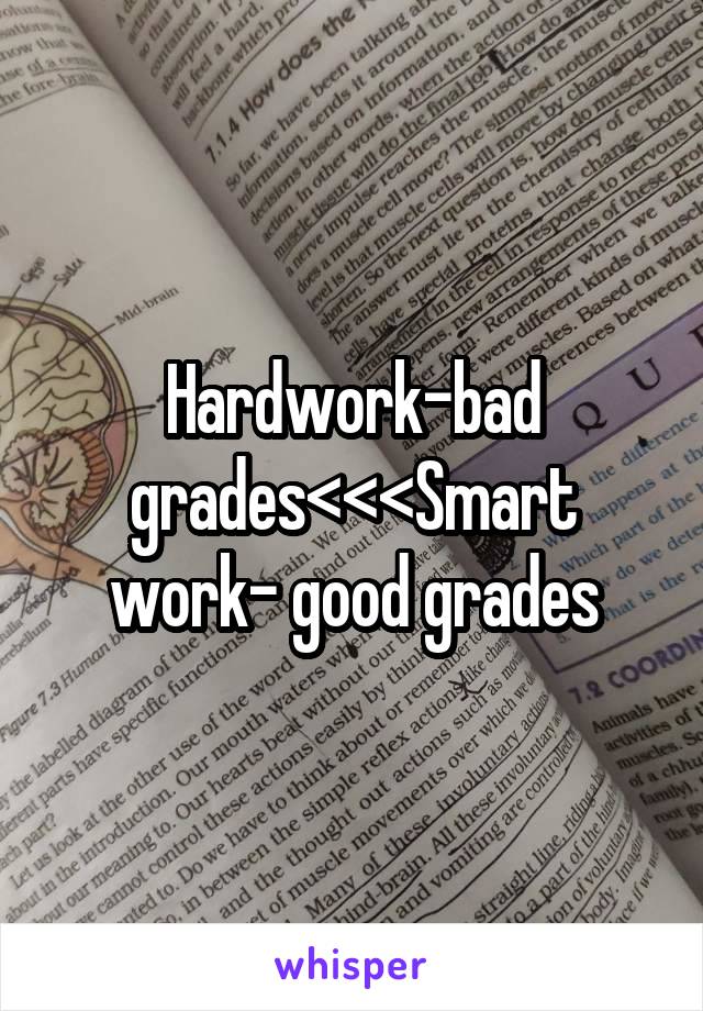 Hardwork-bad grades<<<Smart work- good grades