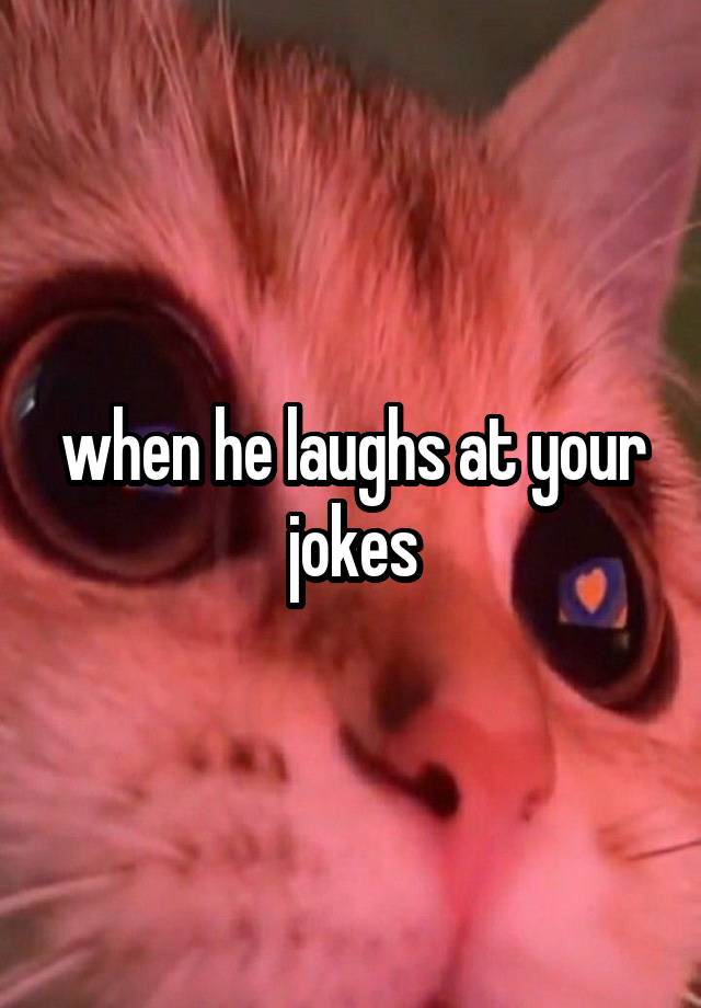 when he laughs at your jokes