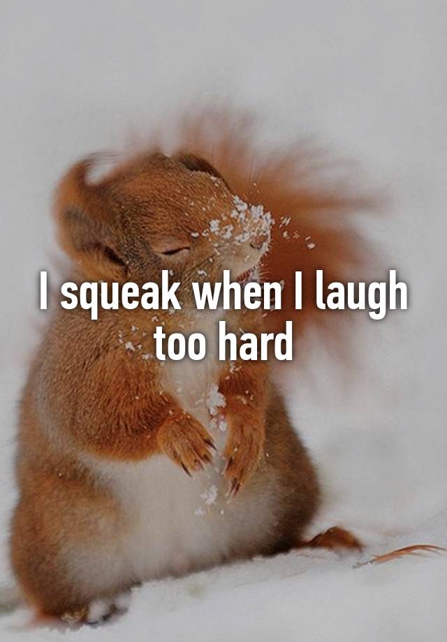 I squeak when I laugh too hard