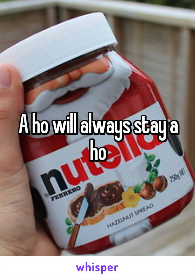 A ho will always stay a ho