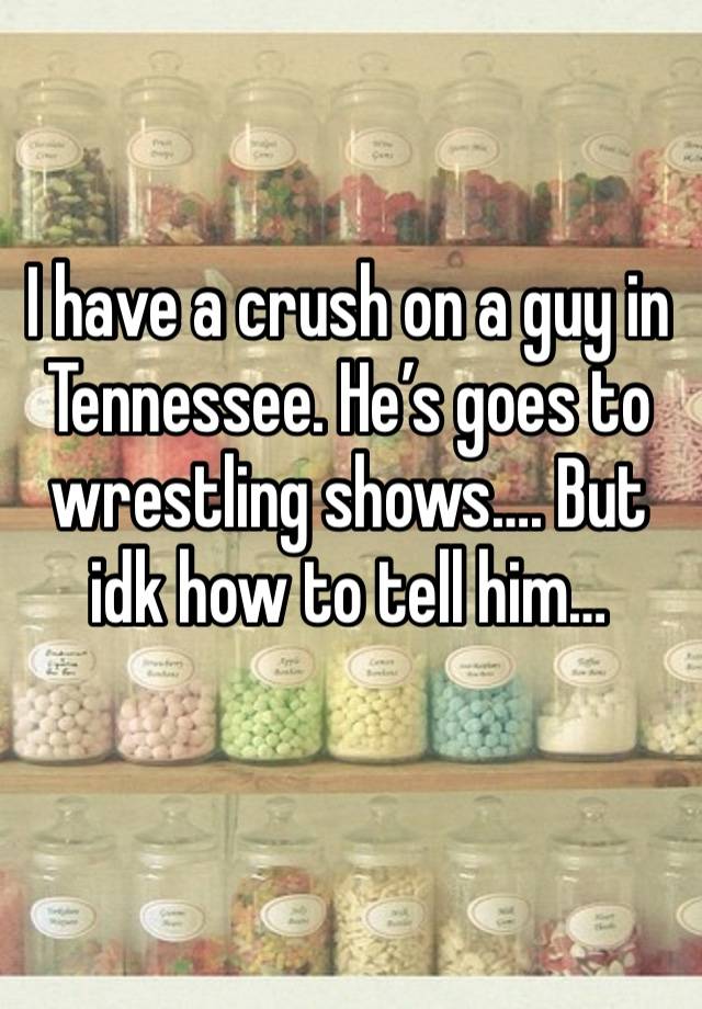 I have a crush on a guy in Tennessee. He’s goes to wrestling shows…. But idk how to tell him…
