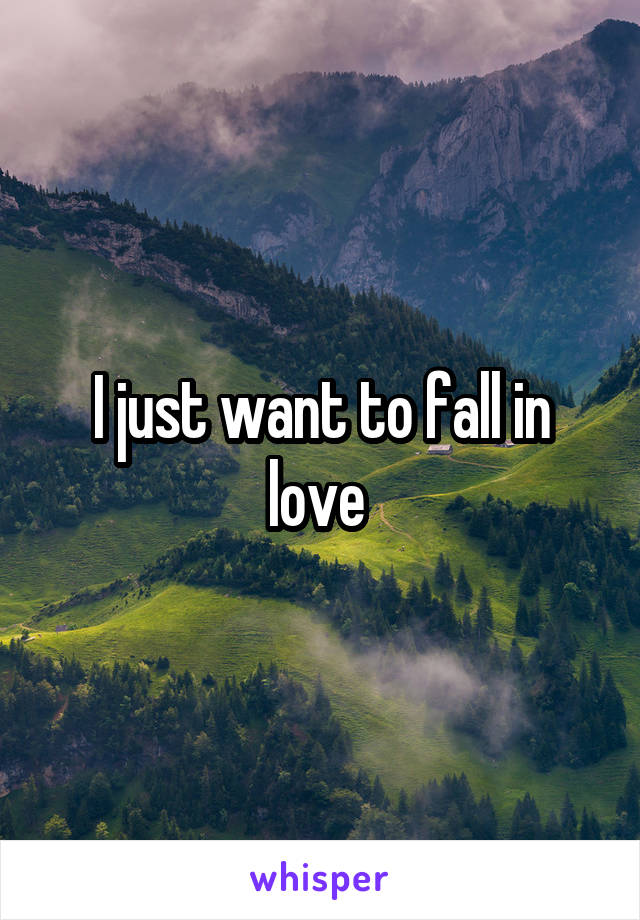 I just want to fall in love 