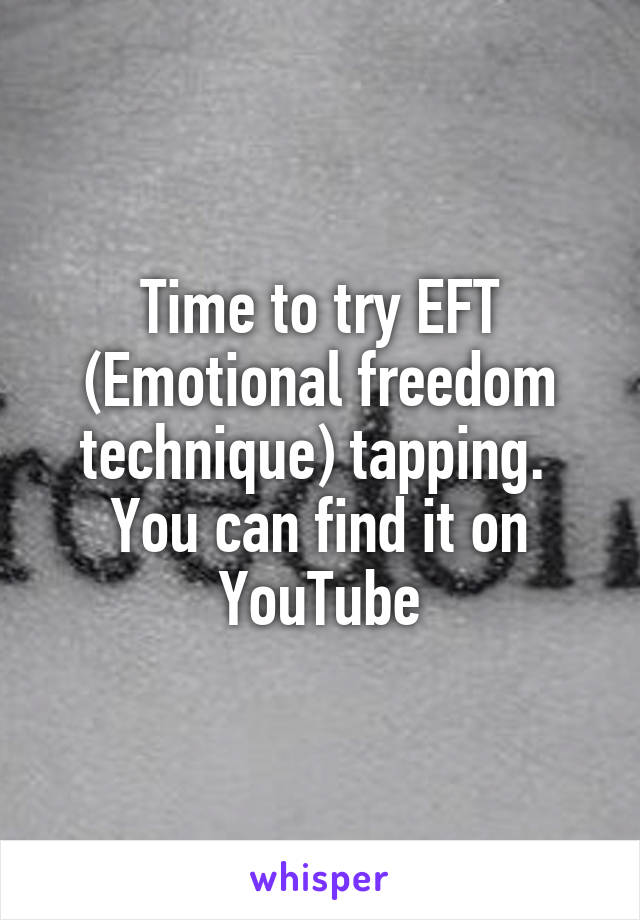 Time to try EFT (Emotional freedom technique) tapping. 
You can find it on YouTube