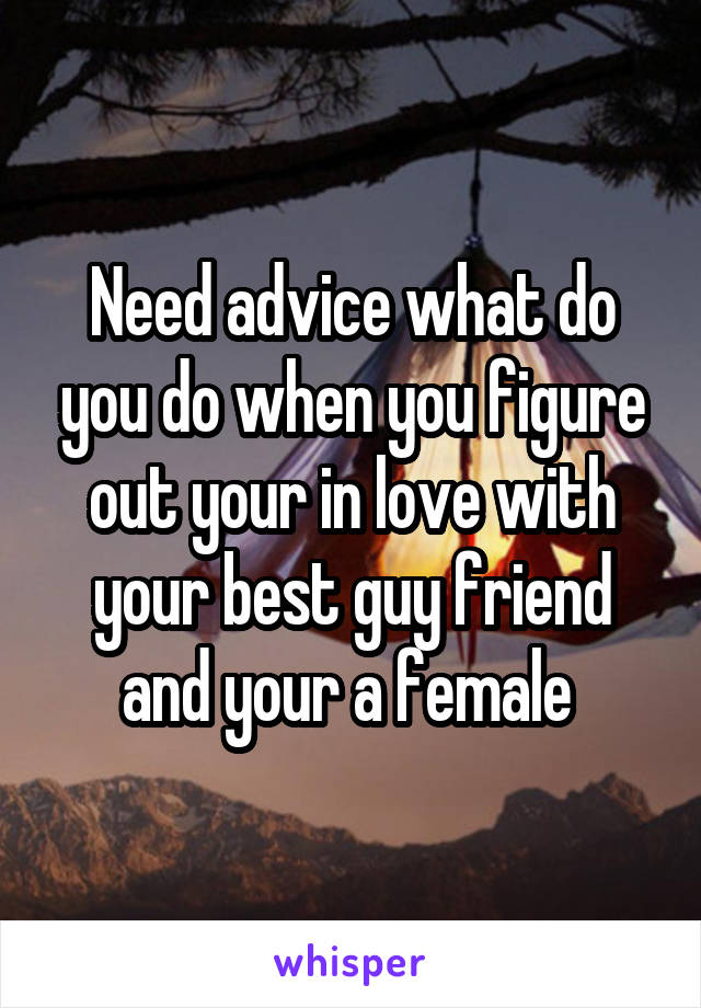 Need advice what do you do when you figure out your in love with your best guy friend and your a female 