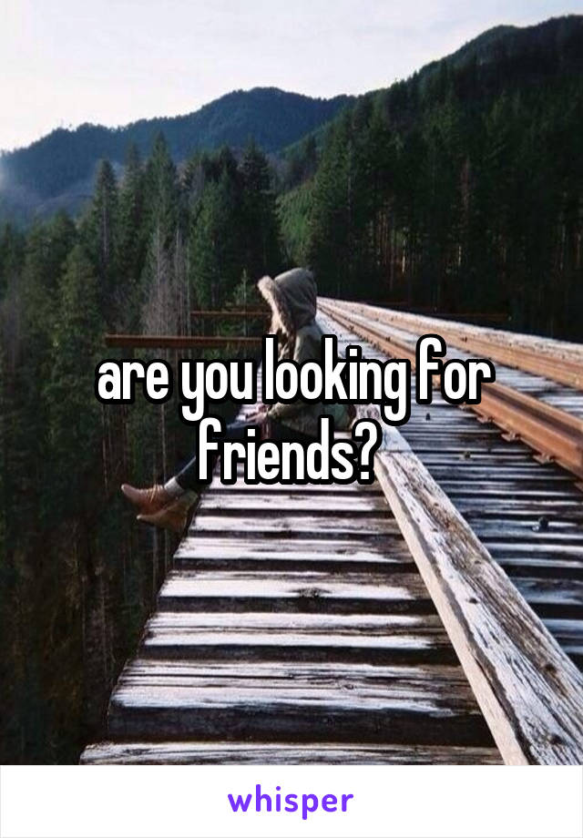 are you looking for friends? 