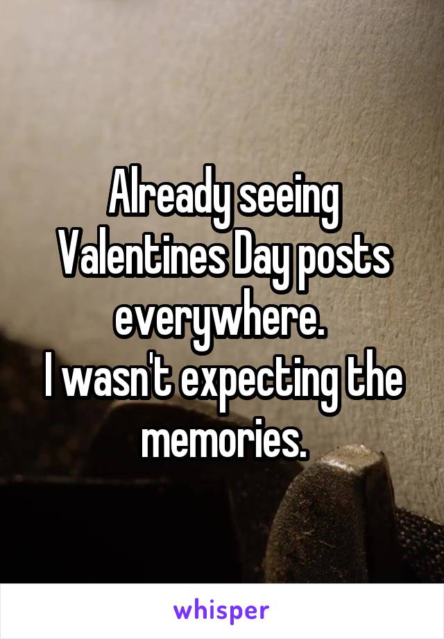 Already seeing Valentines Day posts everywhere. 
I wasn't expecting the memories.