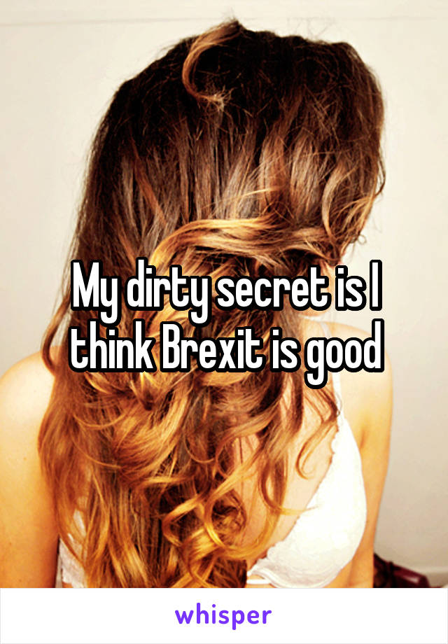 My dirty secret is I think Brexit is good