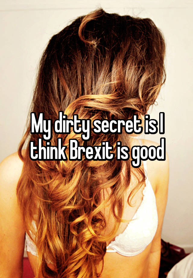 My dirty secret is I think Brexit is good