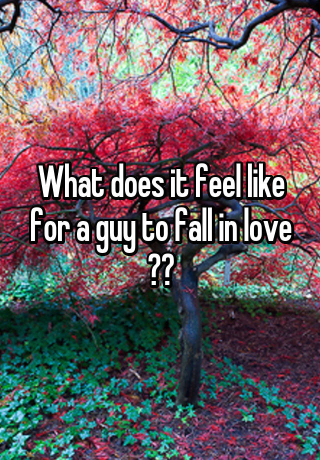 What does it feel like for a guy to fall in love ??