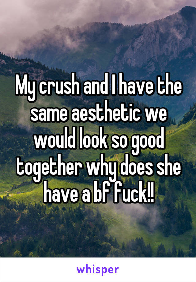  My crush and I have the same aesthetic we would look so good together why does she have a bf fuck!!