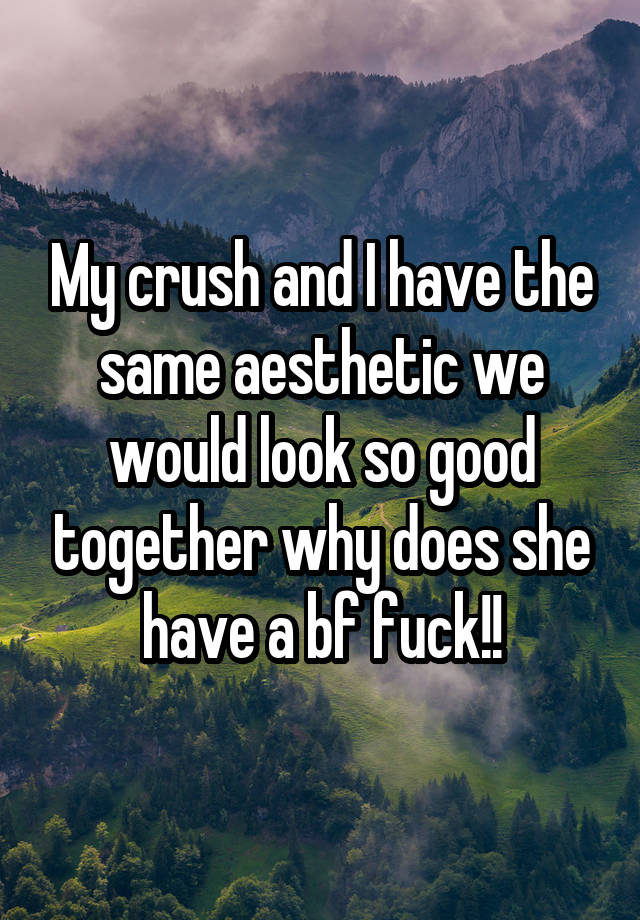  My crush and I have the same aesthetic we would look so good together why does she have a bf fuck!!