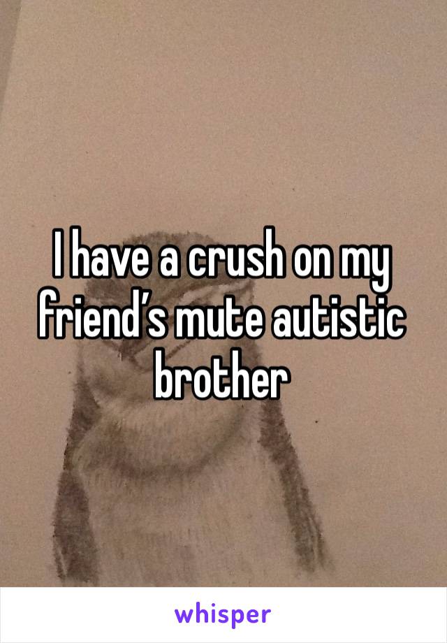 I have a crush on my friend’s mute autistic brother