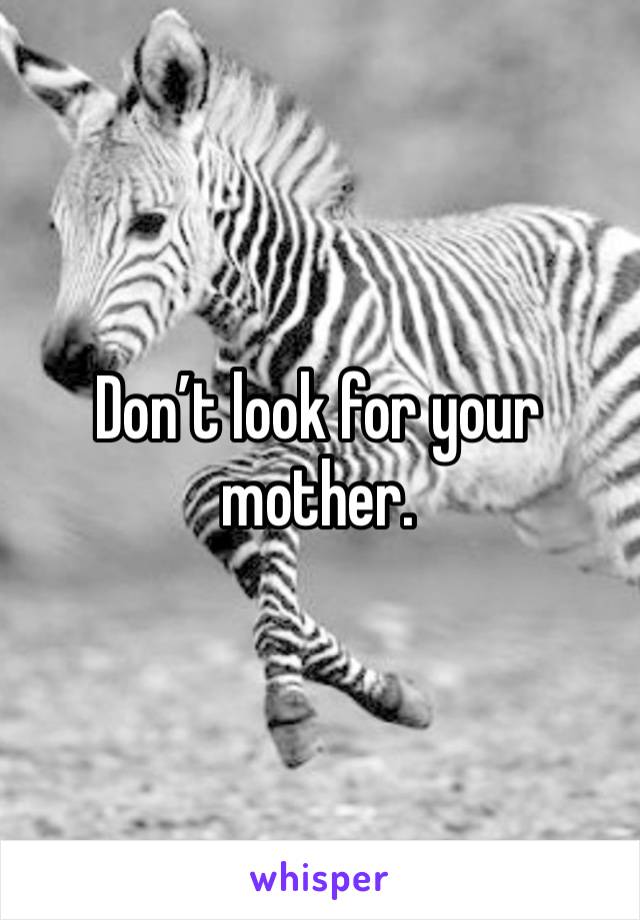 Don’t look for your mother.