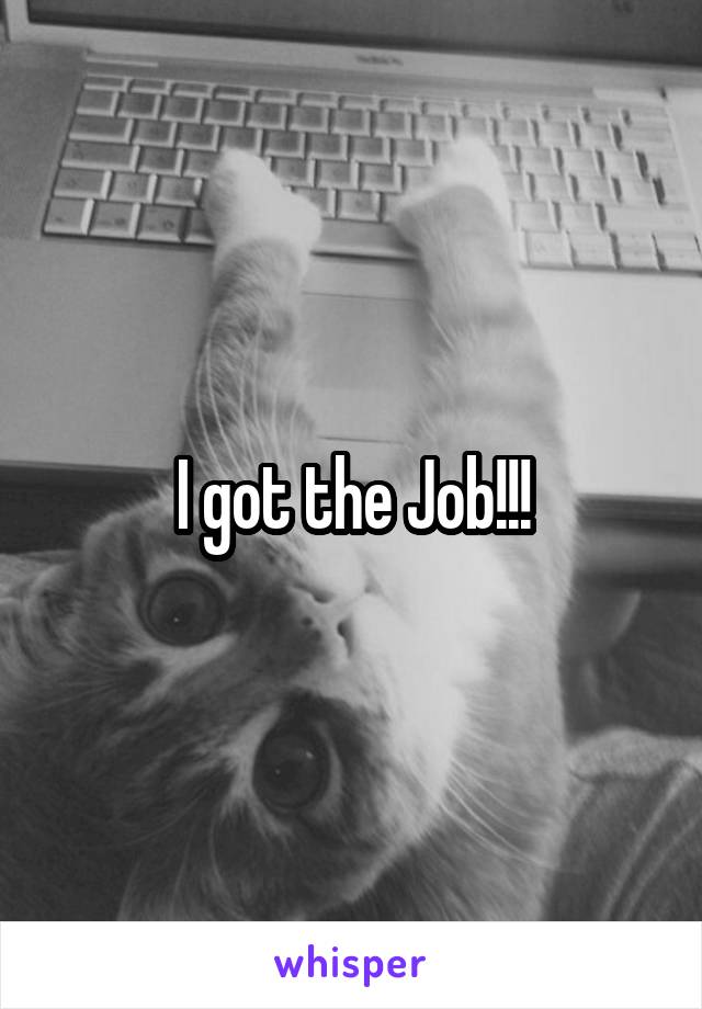 I got the Job!!!