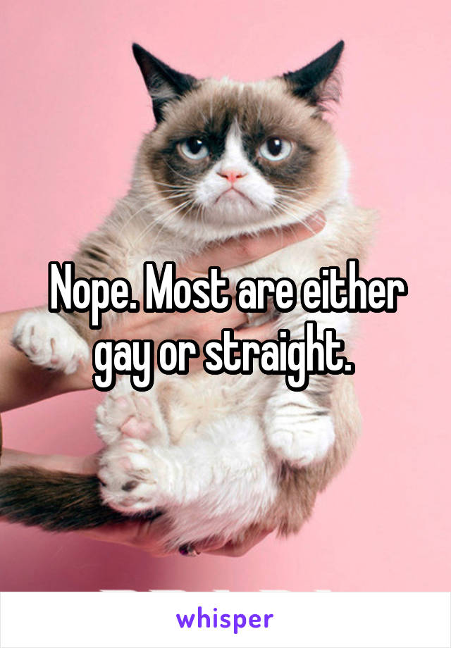 Nope. Most are either gay or straight. 