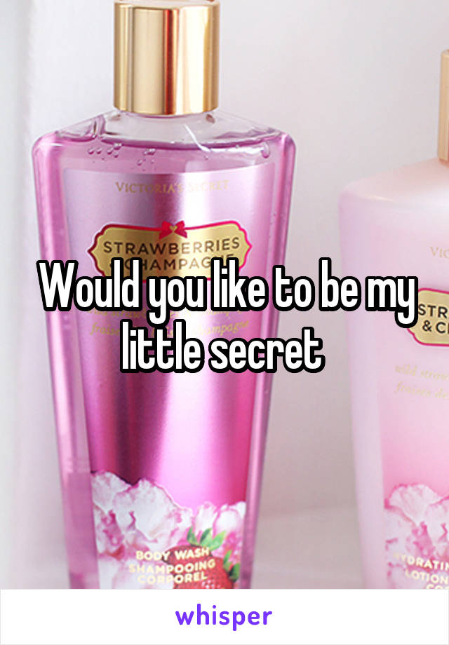 Would you like to be my little secret 