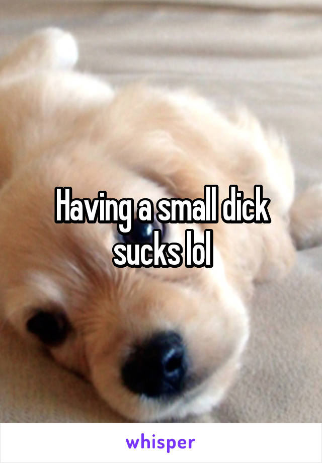 Having a small dick sucks lol