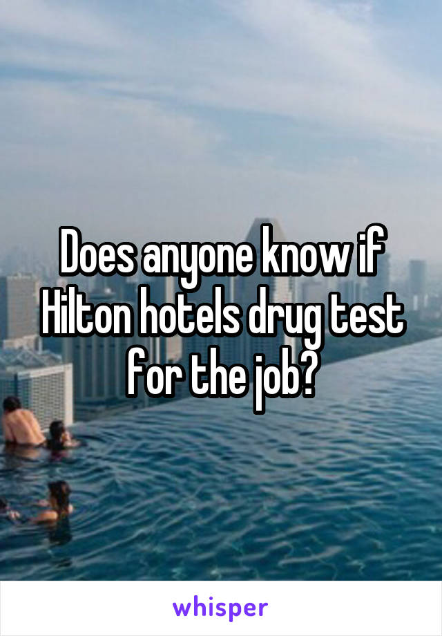 Does anyone know if Hilton hotels drug test for the job?