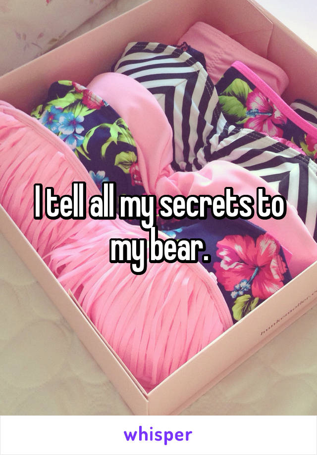 I tell all my secrets to my bear.