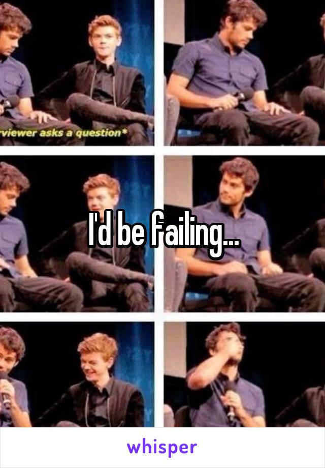 I'd be failing...