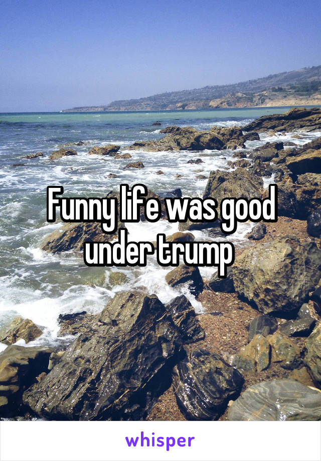 Funny life was good under trump 