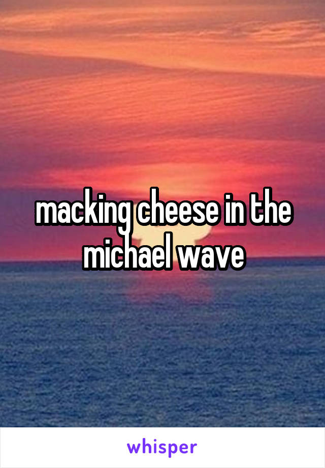 macking cheese in the michael wave