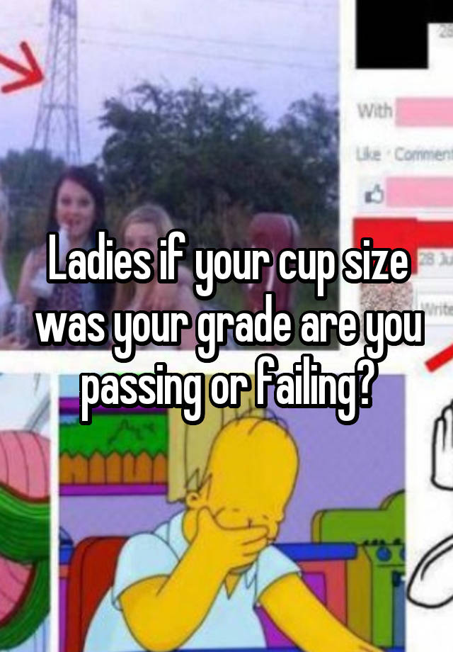 Ladies if your cup size was your grade are you passing or failing?