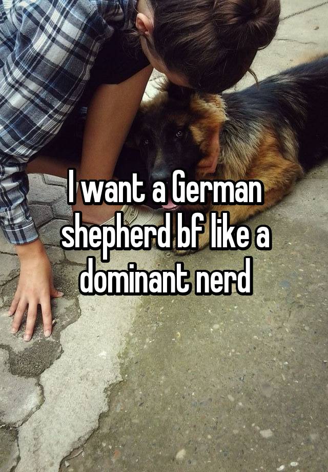 I want a German shepherd bf like a dominant nerd