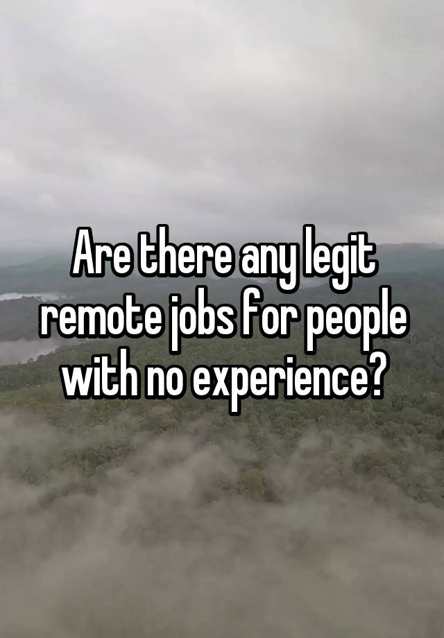 Are there any legit remote jobs for people with no experience?