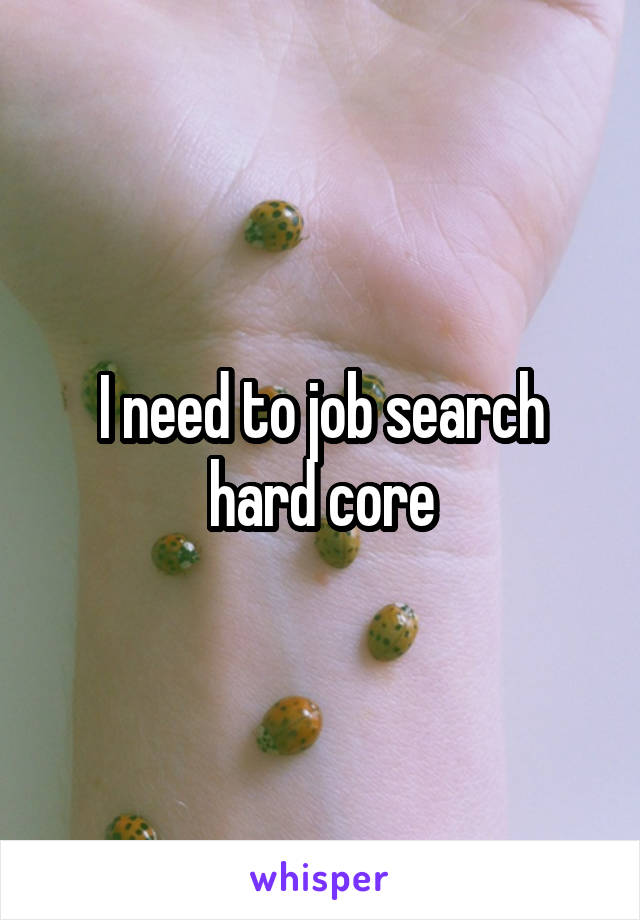 I need to job search hard core